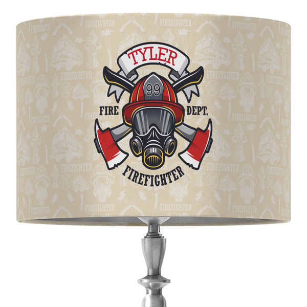 Custom Firefighter 16" Drum Lamp Shade - Fabric (Personalized)