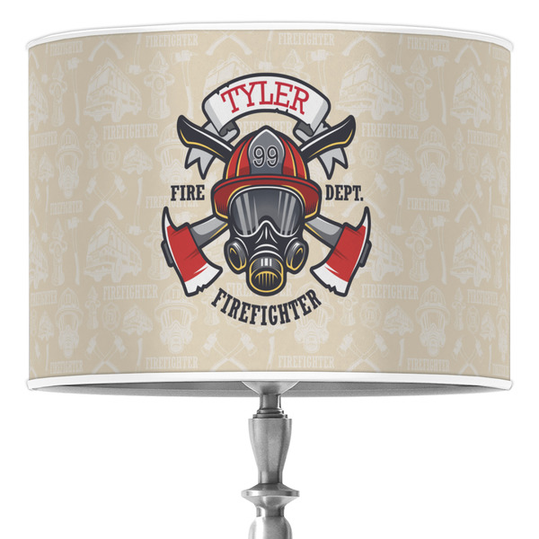Custom Firefighter 16" Drum Lamp Shade - Poly-film (Personalized)