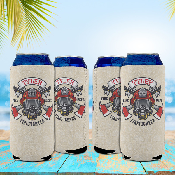 Firefighter 16oz Can Sleeve - Set of 4 - LIFESTYLE