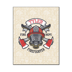 Firefighter Wood Print - 16x20 (Personalized)