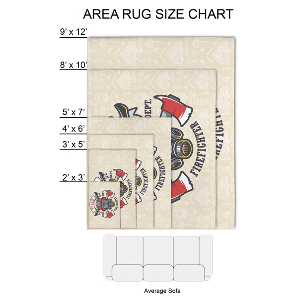 Firefighter 2'x3' Indoor Area Rugs - Size Chart