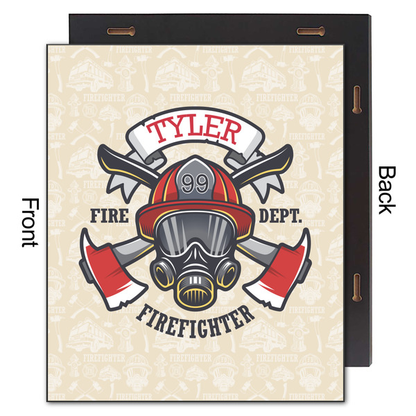 Firefighter 20x24 Wood Print - Front & Back View