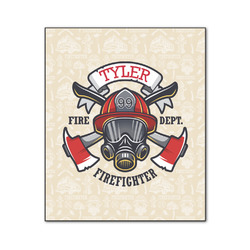 Firefighter Wood Print - 20x24 (Personalized)