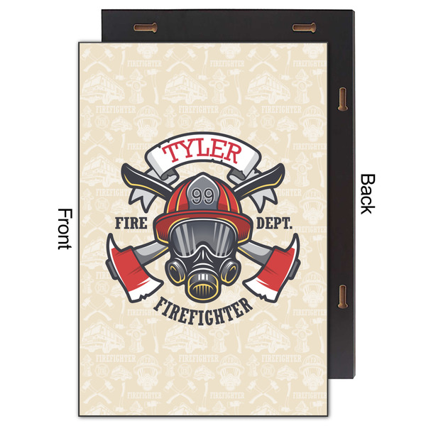 Firefighter 20x30 Wood Print - Front & Back View