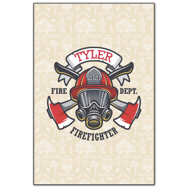 Custom Firefighter Wood Print - 20x30 (Personalized)