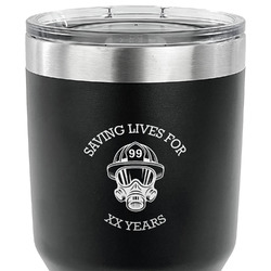 Firefighter 30 oz Stainless Steel Tumbler - Black - Single Sided (Personalized)