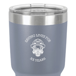 Firefighter 30 oz Stainless Steel Tumbler - Grey - Single-Sided (Personalized)