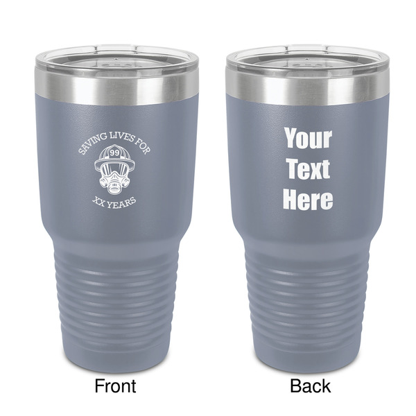 Custom Firefighter 30 oz Stainless Steel Tumbler - Grey - Double-Sided (Personalized)
