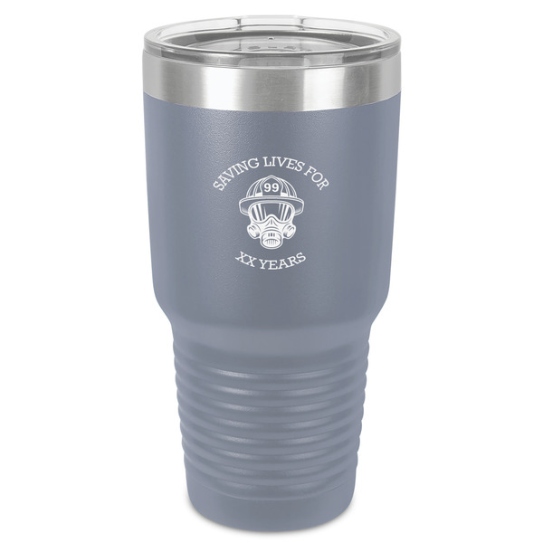 Custom Firefighter 30 oz Stainless Steel Tumbler - Grey - Single-Sided (Personalized)
