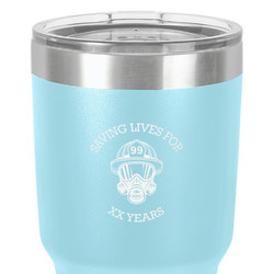 Firefighter 30 oz Stainless Steel Tumbler - Teal - Double-Sided (Personalized)