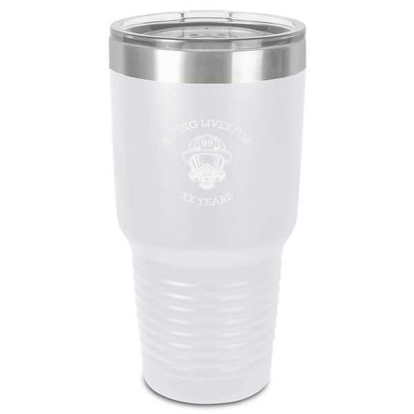 Custom Firefighter 30 oz Stainless Steel Tumbler - White - Single-Sided (Personalized)