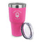 Firefighter 30 oz Stainless Steel Ringneck Tumblers - Pink - LID OFF