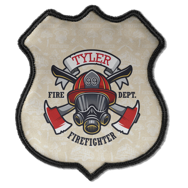 Custom Firefighter Iron On Shield Patch C w/ Name or Text