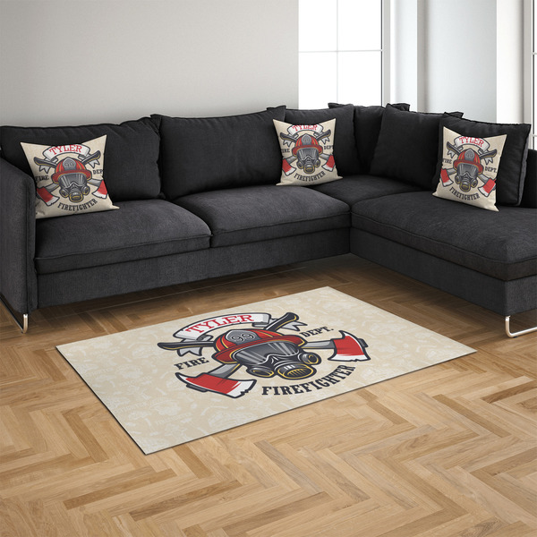 Firefighter 4'x6' Indoor Area Rugs - IN CONTEXT