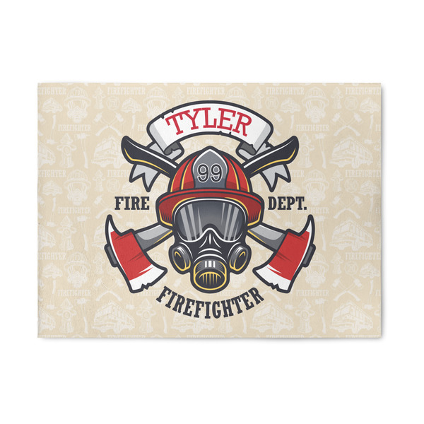 Custom Firefighter 5' x 7' Patio Rug (Personalized)