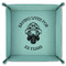Firefighter 9" x 9" Teal Leatherette Snap Up Tray - FOLDED
