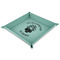 Firefighter 9" x 9" Teal Leatherette Snap Up Tray - MAIN