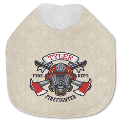 Firefighter Jersey Knit Baby Bib w/ Name or Text