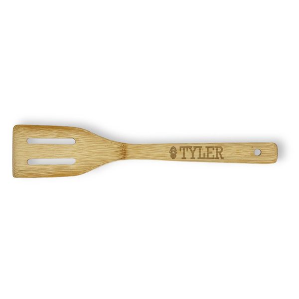 Firefighter Bamboo Slotted Spatulas - Double Sided - FRONT