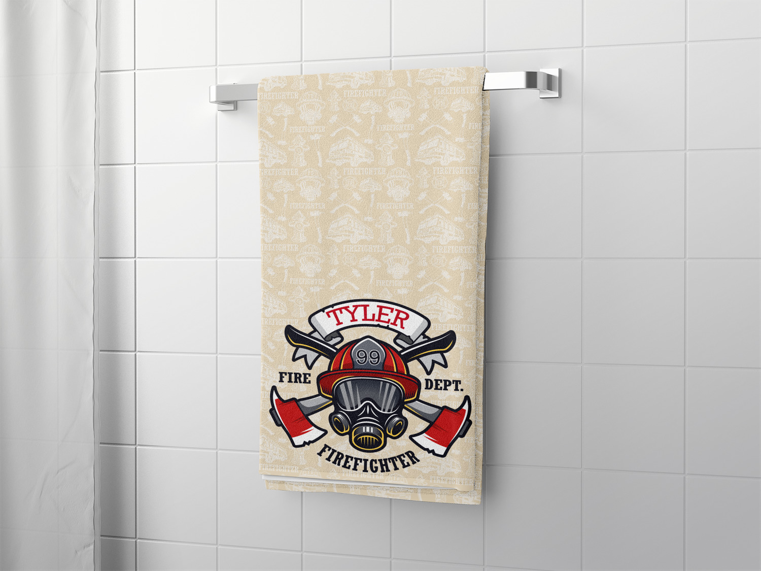 Firefighter Bath Towel (Personalized) YouCustomizeIt