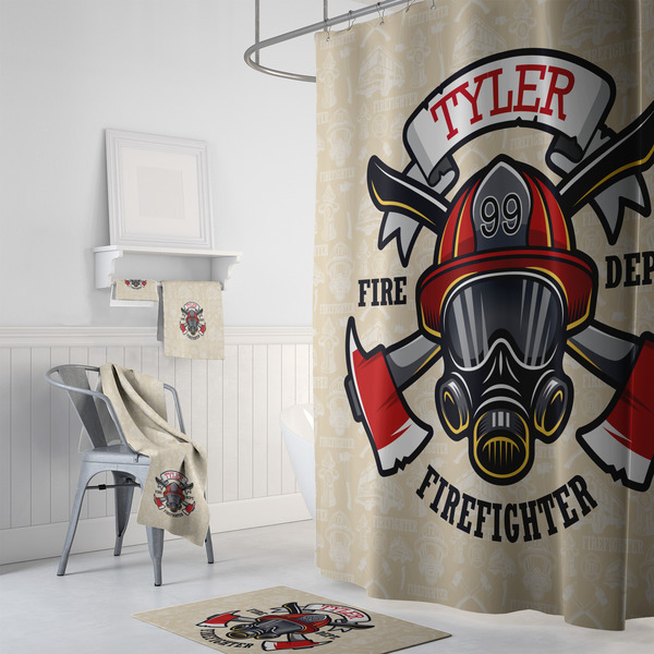 Firefighter Bath Towel Sets - 3-piece - In Context