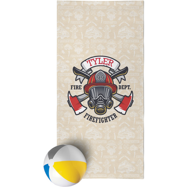 Custom Firefighter Beach Towel (Personalized)