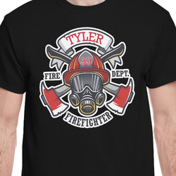 Firefighter T-Shirt - Black - Large (Personalized)