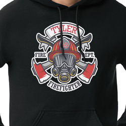 Firefighter Hoodie - Black - 2XL (Personalized)