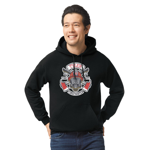 Custom Firefighter Hoodie - Black - Large (Personalized)