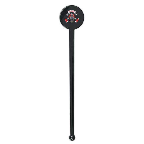 Firefighter Black Plastic 7" Stir Stick - Round - Single Stick