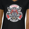 Firefighter Black V-Neck T-Shirt on Model - CloseUp