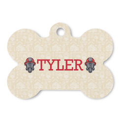Firefighter Bone Shaped Dog ID Tag - Large (Personalized)