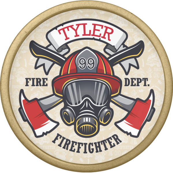 Firefighter Cabinet Knob - Gold - Front