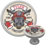 Firefighter Cabinet Knob (Silver) (Personalized)