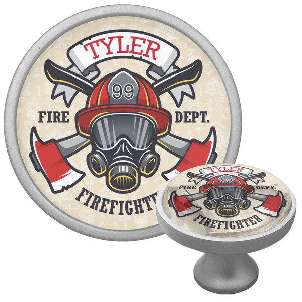 Custom Firefighter Cabinet Knob (Silver) (Personalized)