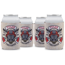 Firefighter Can Cooler (12 oz) - Set of 4 w/ Name or Text