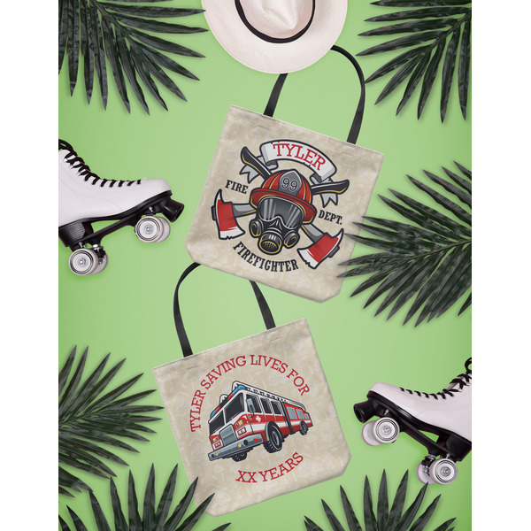 Firefighter Canvas Tote Lifestyle Front and Back