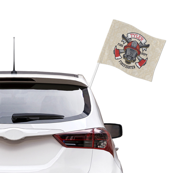 Firefighter Car Flag - Large - LIFESTYLE