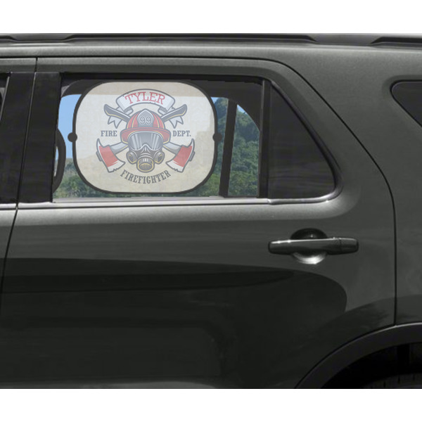 Firefighter Car Sun Shade Black - In Car Window