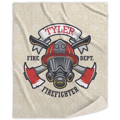 Firefighter Sherpa Throw Blanket (Personalized)