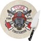 Firefighter Career 8 Inch Small Glass Cutting Board
