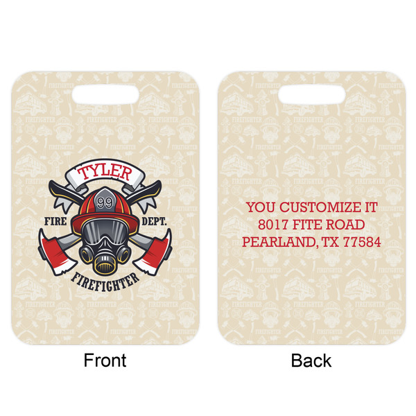 Firefighter Career Aluminum Luggage Tag (Front + Back)