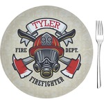 Firefighter Glass Appetizer / Dessert Plate 8" (Personalized)