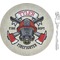 Firefighter Glass Appetizer / Dessert Plate 8" (Personalized)