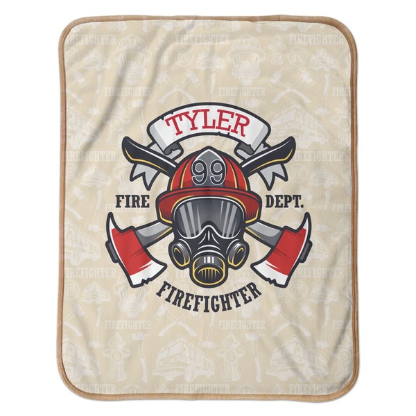 Firefighter Career Baby Sherpa Blanket - Flat