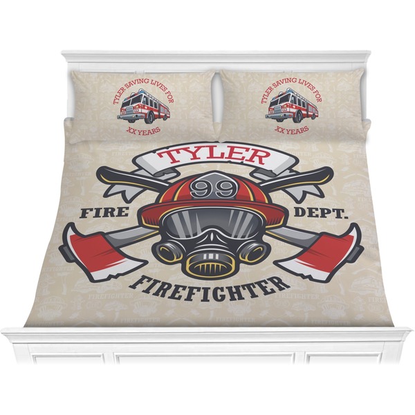 Custom Firefighter Comforter Set - King (Personalized)
