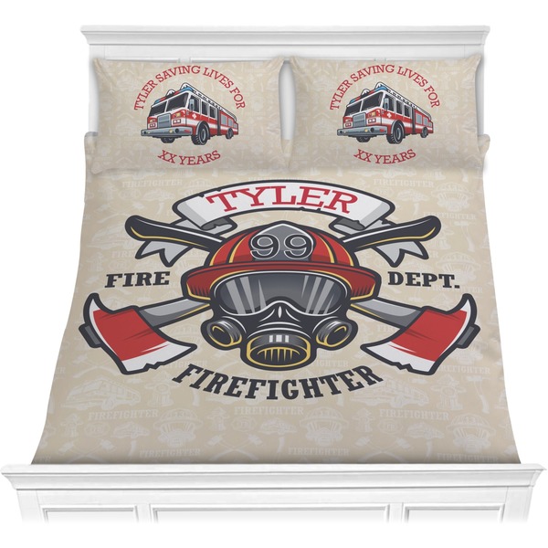 Custom Firefighter Comforter Set - Full / Queen (Personalized)