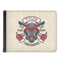 Firefighter Genuine Leather Men's Bi-fold Wallet (Personalized)