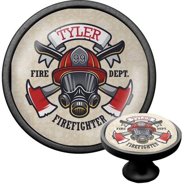 Custom Firefighter Cabinet Knob (Black) (Personalized)