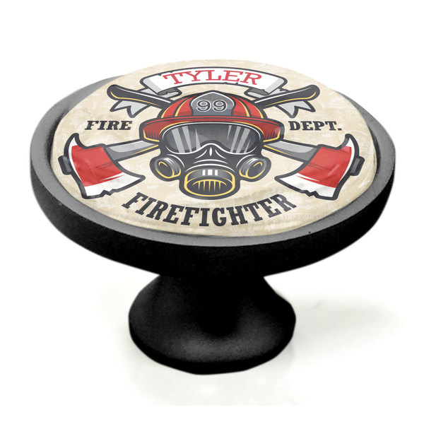Firefighter Career Black Custom Cabinet Knob (Side)